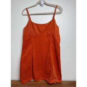 Wild Fable Orange Spaghetti Straps Zipper Corduroy Dress Size Large NWT